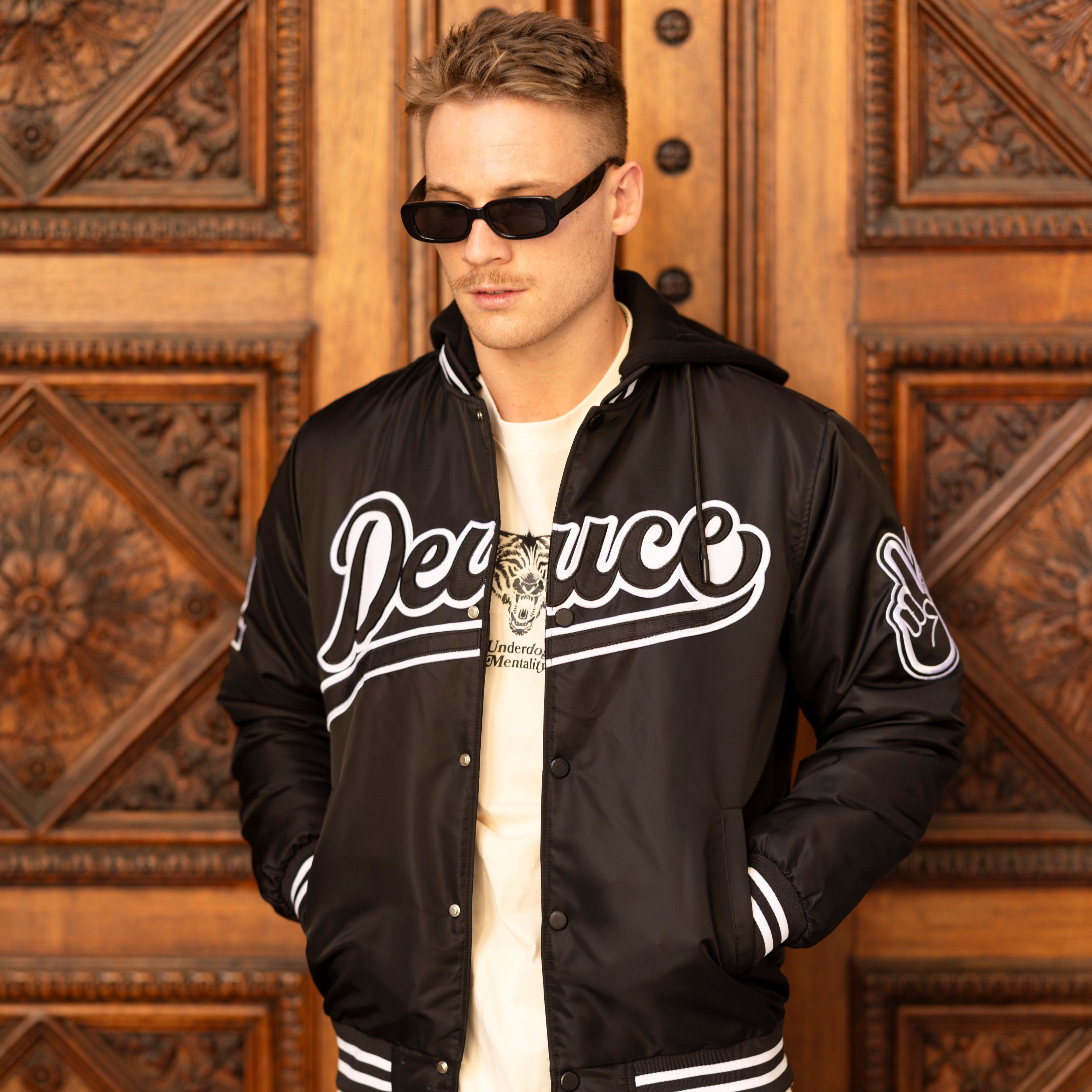 DEUCE VARSITY JACKET Mサイズ デュース ブランド DEUCE VARSITY JACKET | Black – Deuce Brand Australia