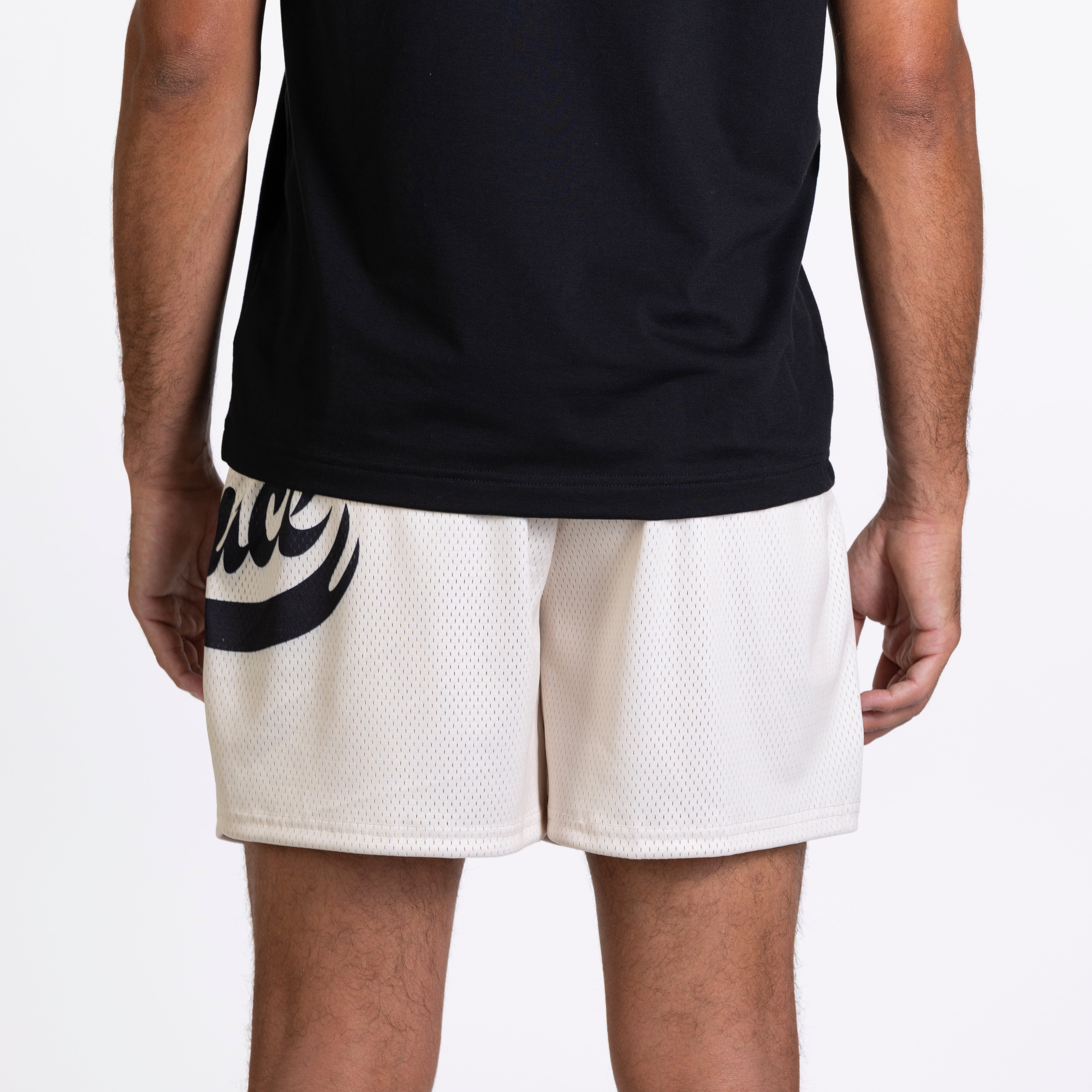 DEUCE MESH SHORTS | Cream Cursive – Deuce Brand Australia
