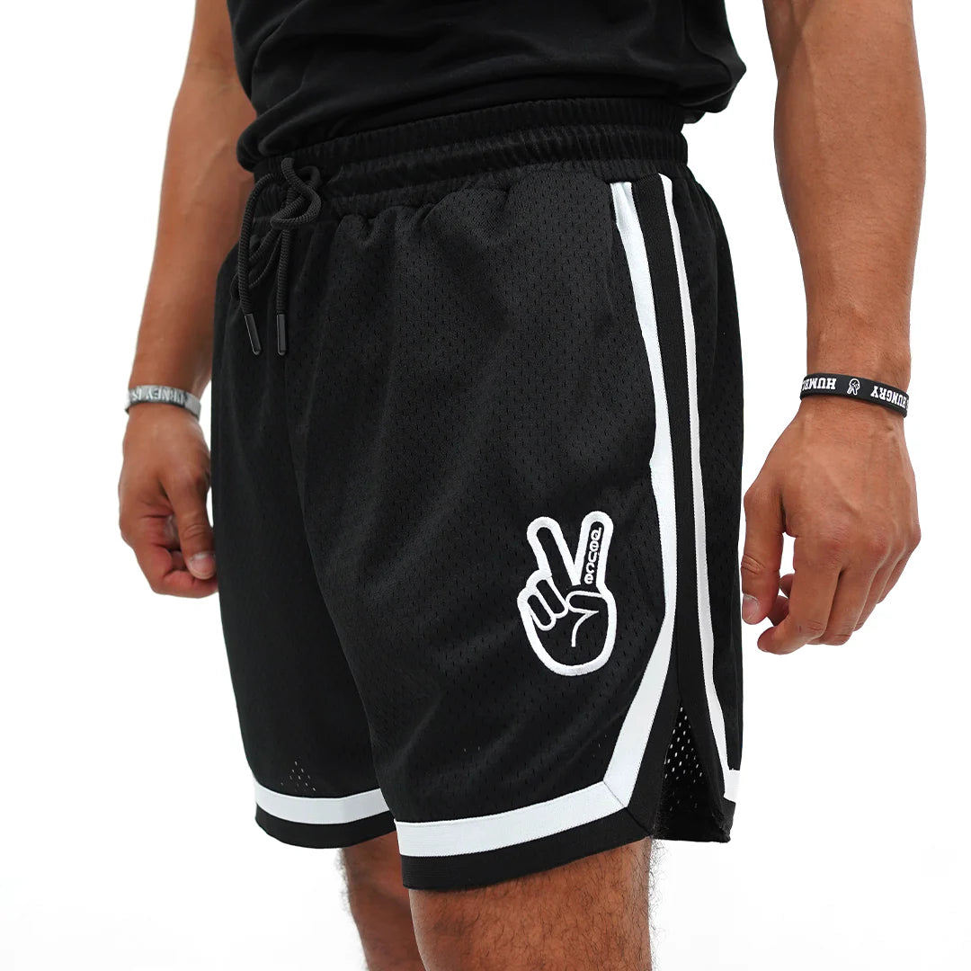 DEUCE VIBE SHORTS 2.0 | Black / White – Deuce Brand Australia
