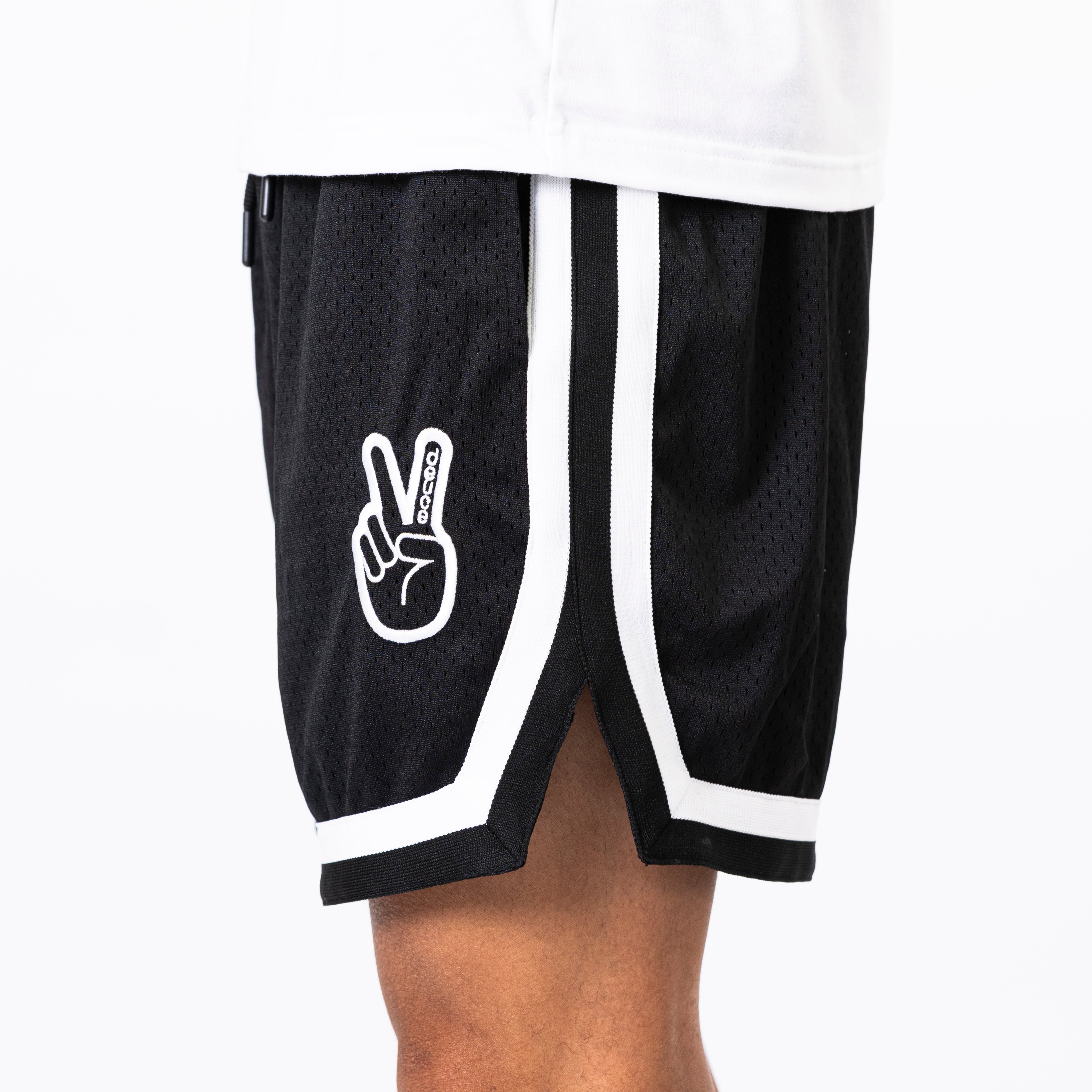 DEUCE VIBE SHORTS 2.0 | Black / White – Deuce Brand Australia