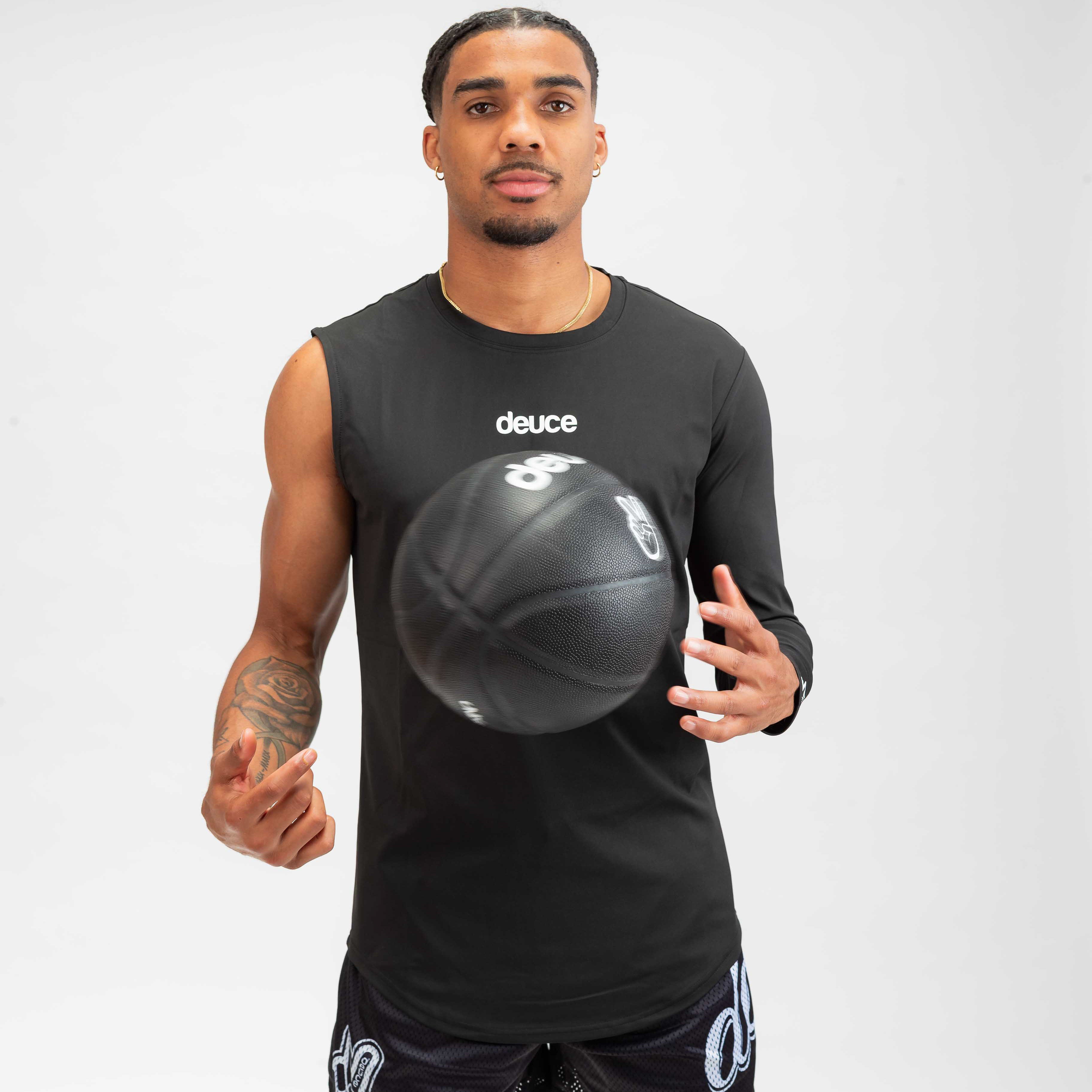 DEUCE ONE ARM ATHLETIC LONG SLEEVE SHIRT | Black – Deuce