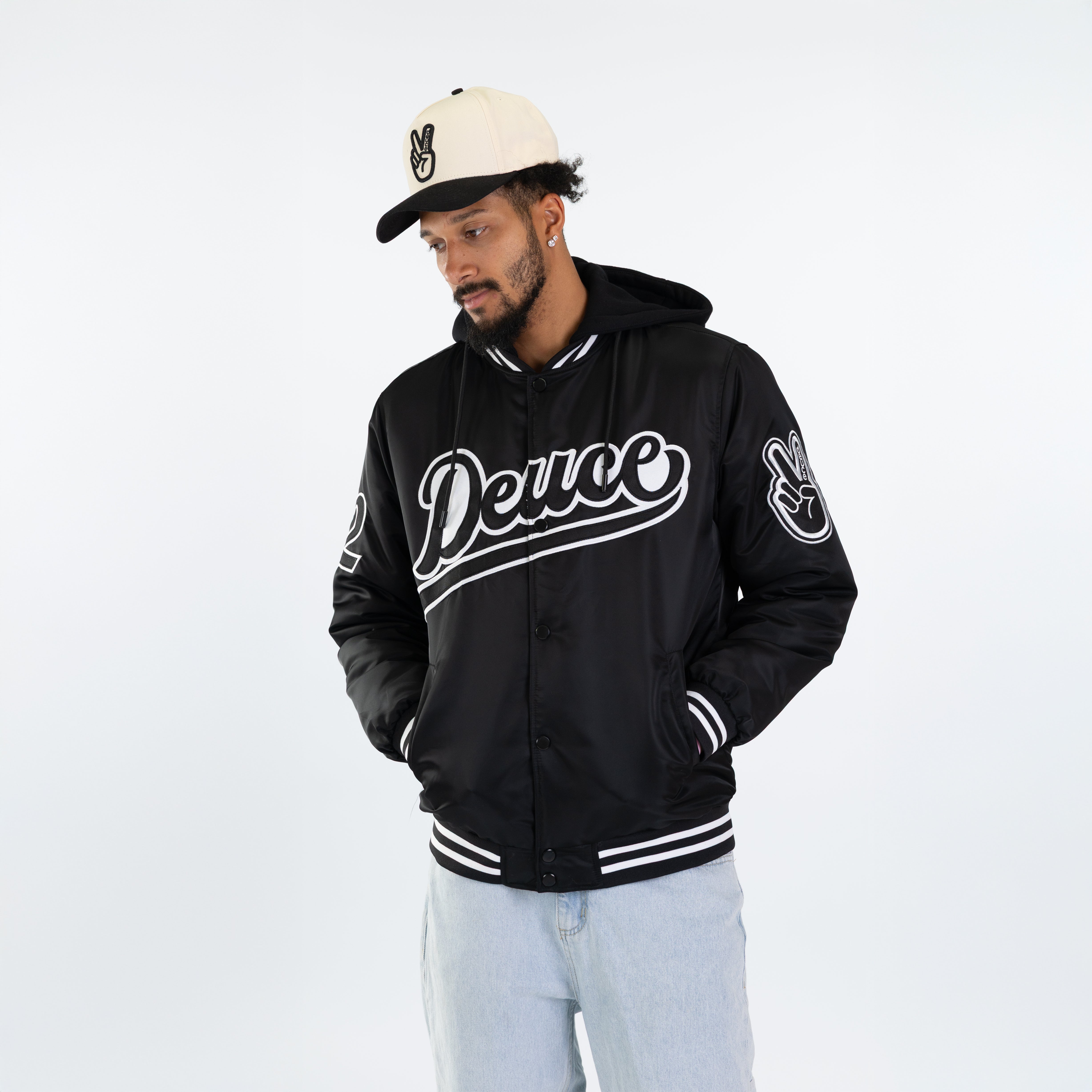 DEUCE VARSITY JACKET | Black – Deuce Brand Australia